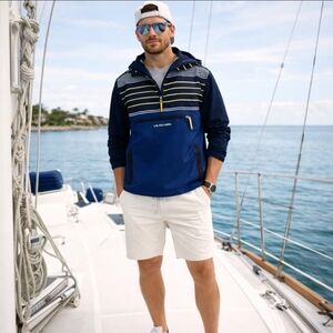 Windbreaker U. S. Polo Assn. 1/4 zip sharp blue men's small nwot